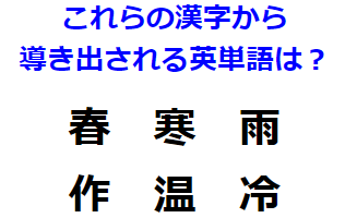 【発想力】英単語に繋がる6つの漢字？ 練習問題 No.0167